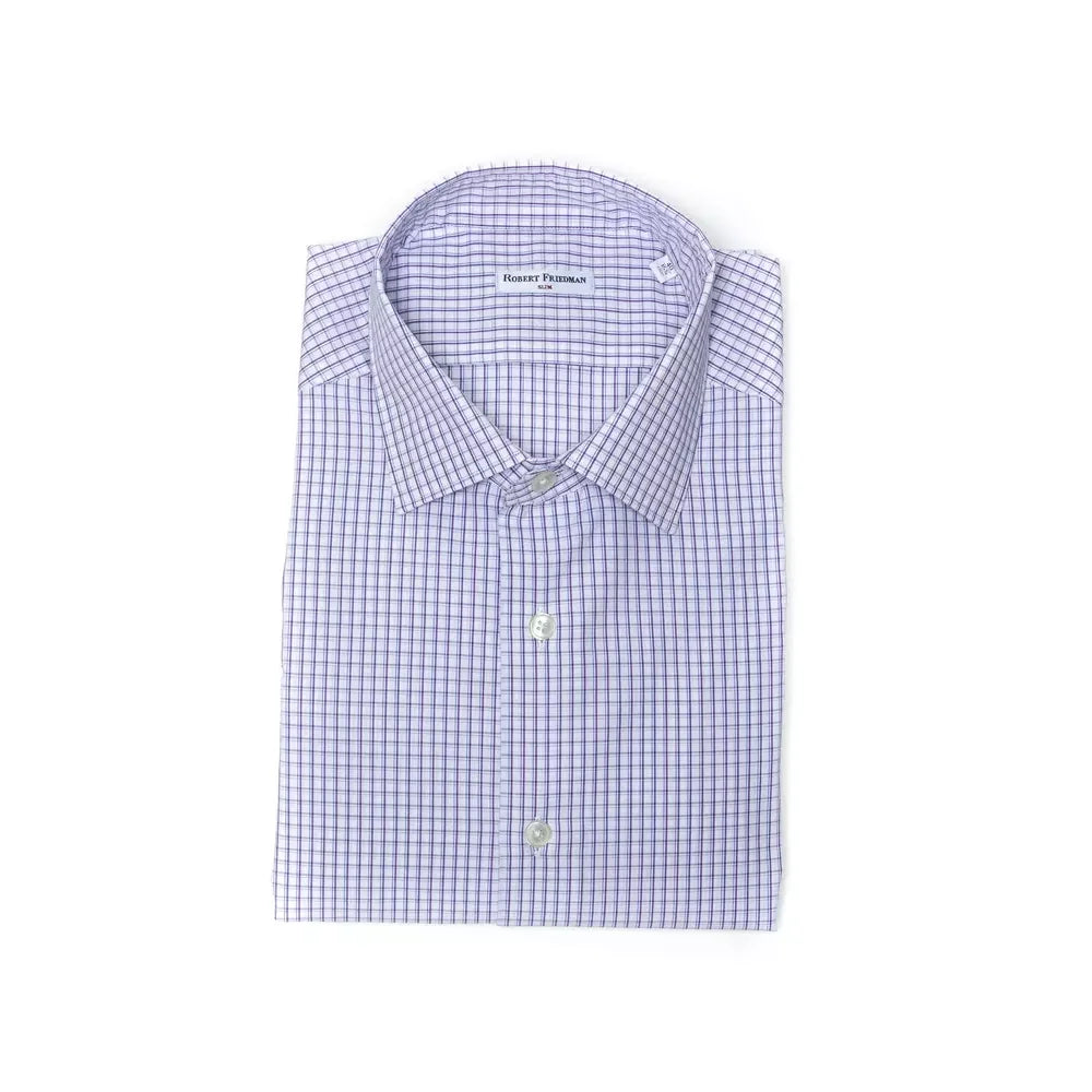 Robert Friedman Burgundy Cotton Men Shirt