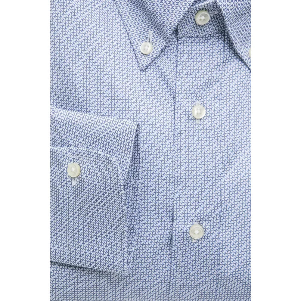 Robert Friedman Light Blue Cotton Men Shirt