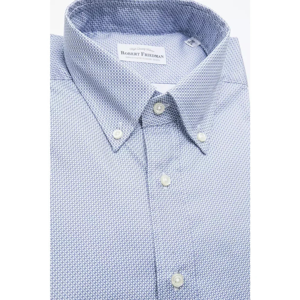 Robert Friedman Light Blue Cotton Men Shirt