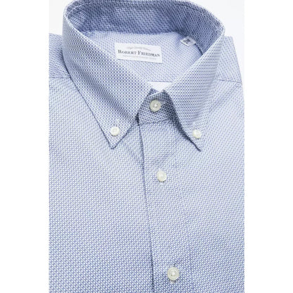 Robert Friedman Light Blue Cotton Men Shirt