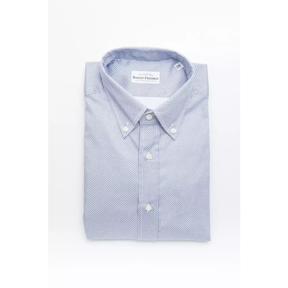 Robert Friedman Light Blue Cotton Men Shirt