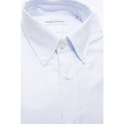 Robert Friedman Light Blue Cotton Men Shirt
