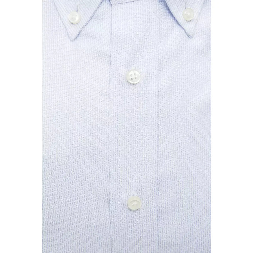 Robert Friedman Light Blue Cotton Men Shirt