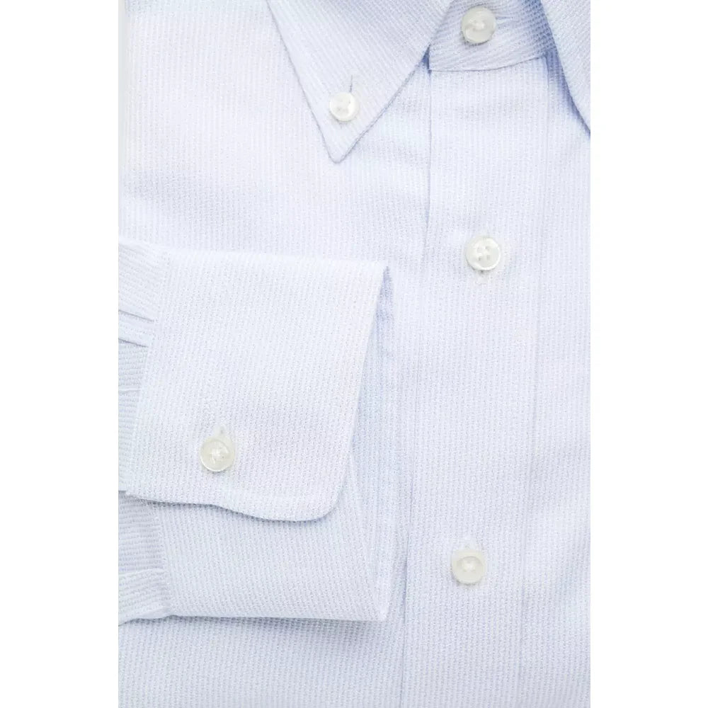 Robert Friedman Light Blue Cotton Men Shirt