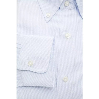 Robert Friedman Light Blue Cotton Men Shirt