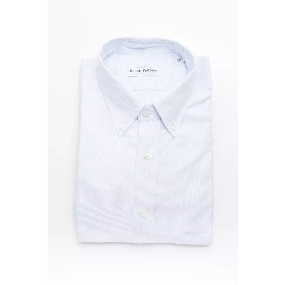 Robert Friedman Light Blue Cotton Men Shirt