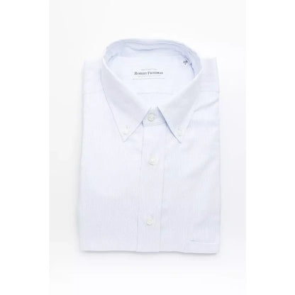 Robert Friedman Light Blue Cotton Men Shirt