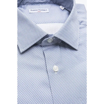 Robert Friedman Light Blue Cotton Men Shirt