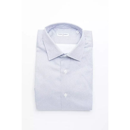 Robert Friedman Light Blue Cotton Men Shirt