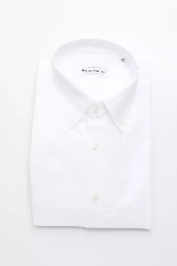 Robert Friedman White Cotton Men’s Shirt