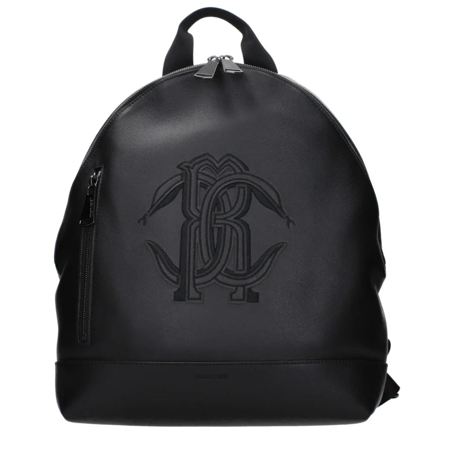 Roberto Cavalli Black Leather Backpack