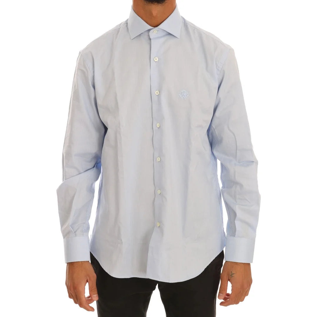 Roberto Cavalli Light Blue Dress Shirt for a Striking Look