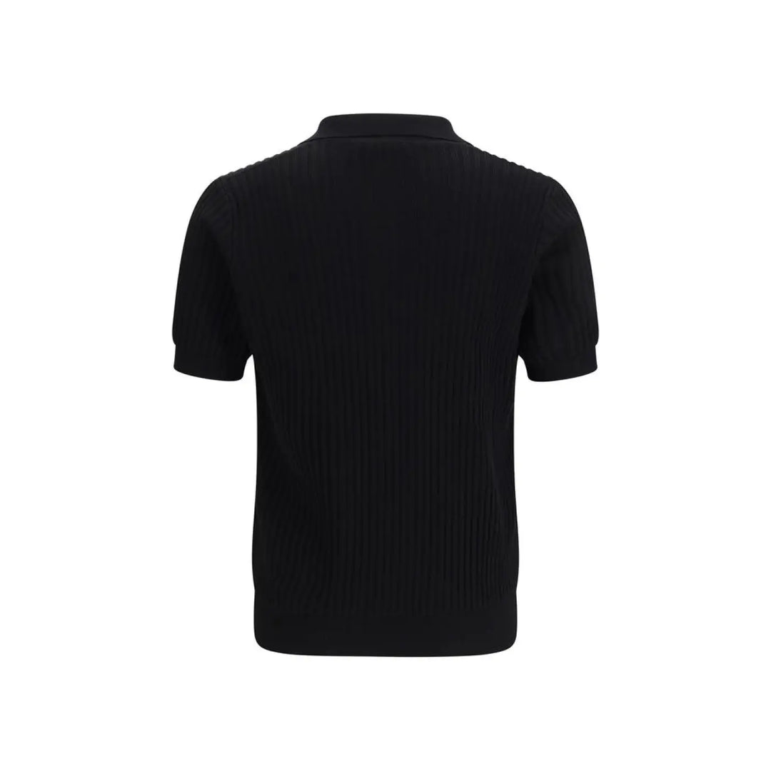 Roberto Collina Black Cotton Polo Shirt