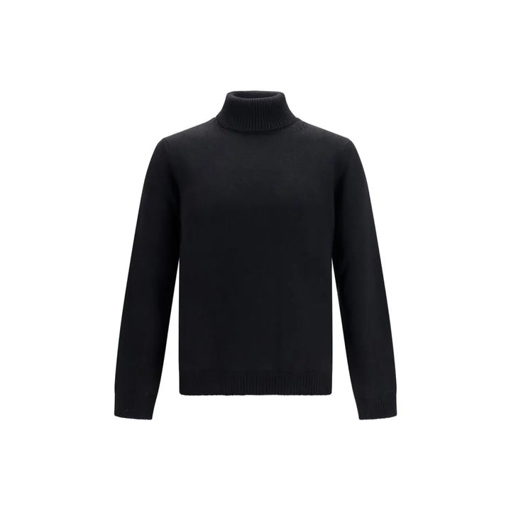 Roberto Collina Black Wool Oves Aries Turtleneck