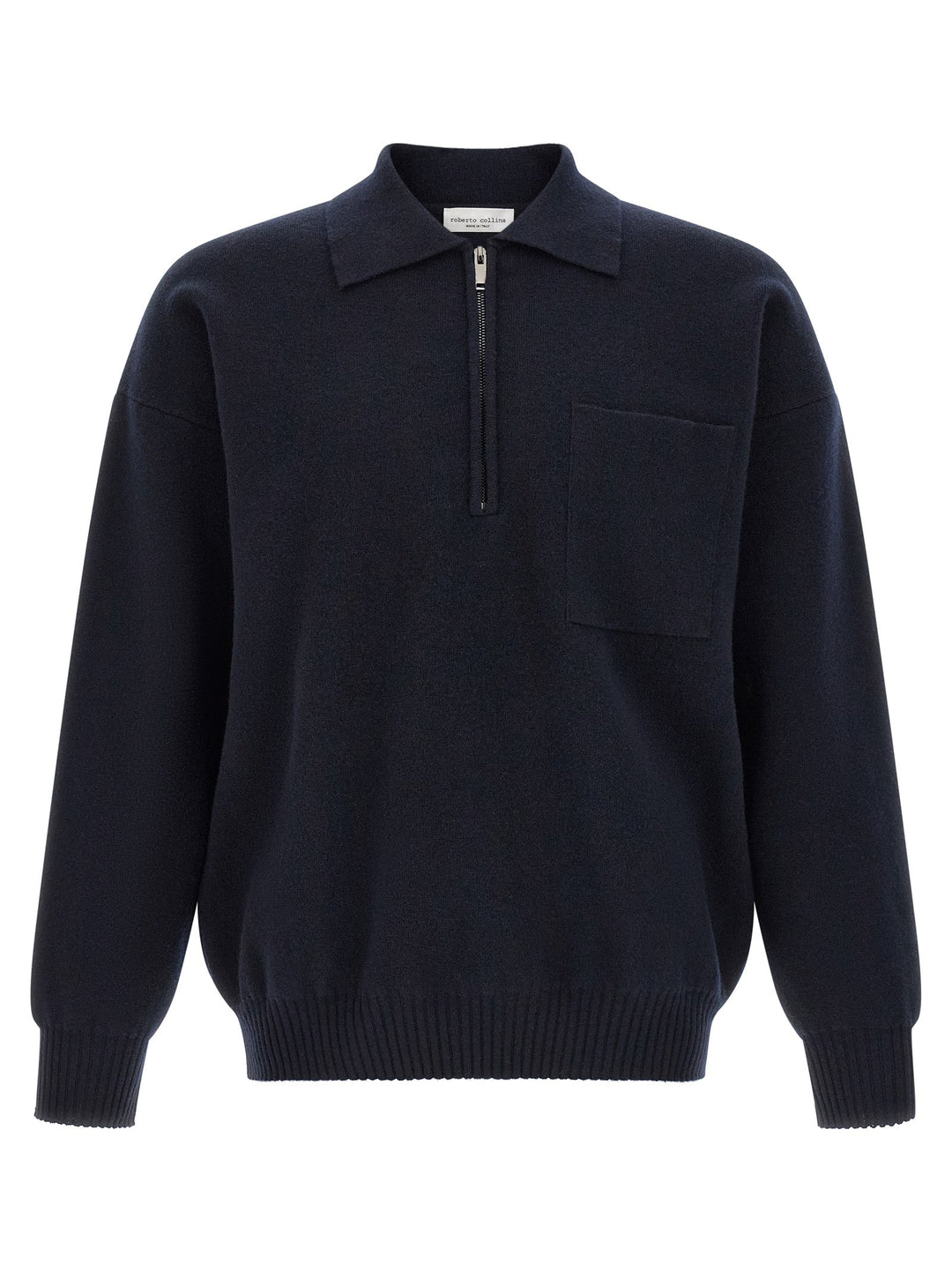 Roberto Collina Blue Merino Wool Polo Shirt