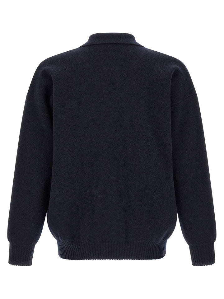 Roberto Collina Blue Merino Wool Polo Shirt