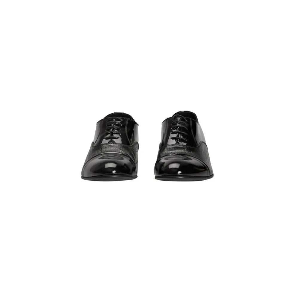 Roberto Pepe Luxury Black Leather Men Shoe