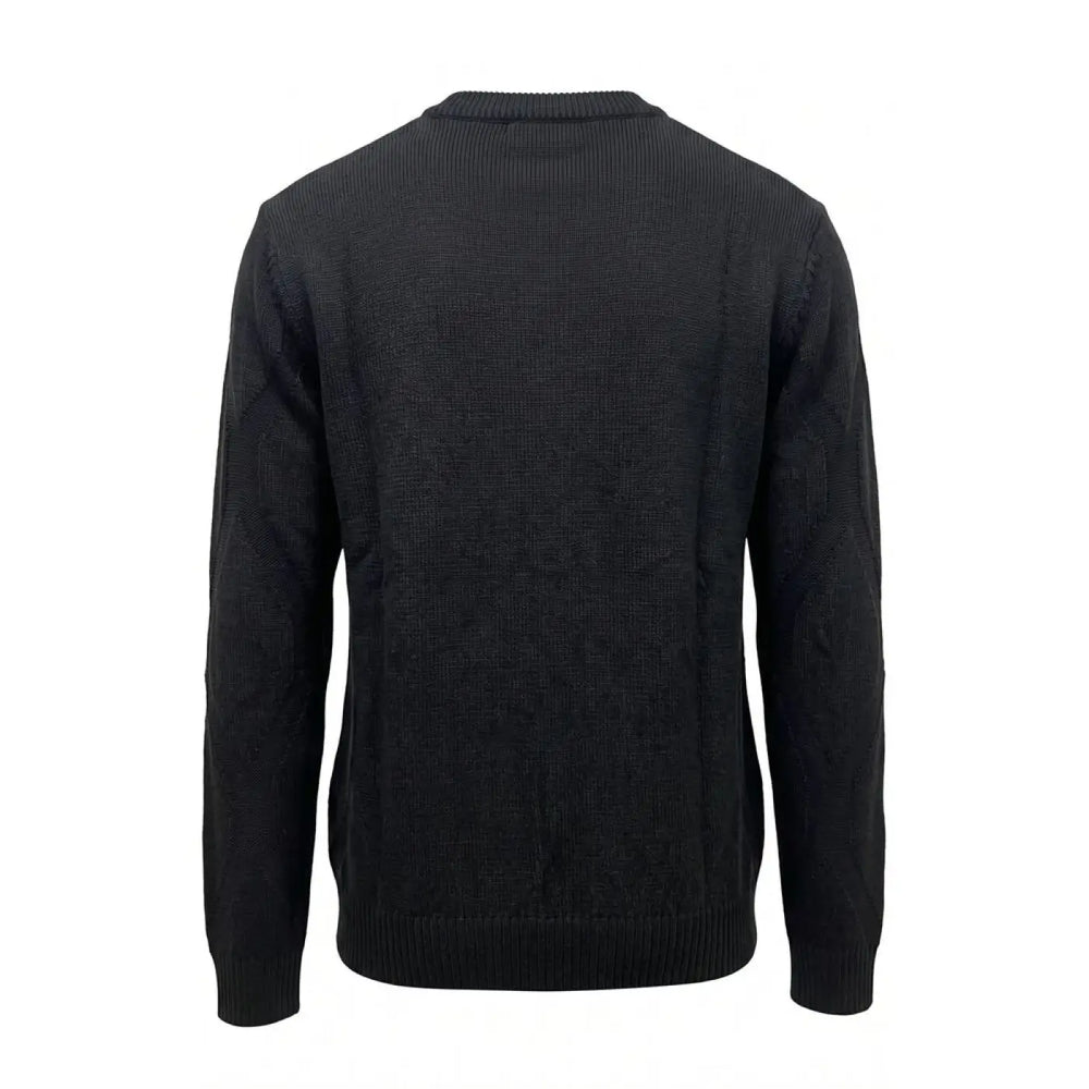Roberto Pepe Luxury Black Wool Men Sweater