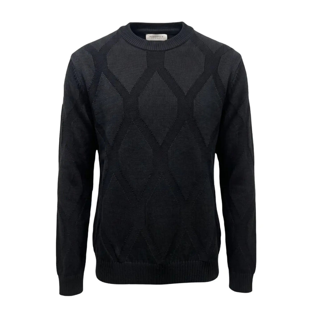 Roberto Pepe Luxury Black Wool Men Sweater