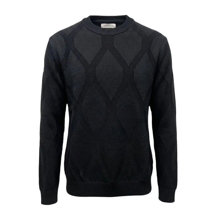 Roberto Pepe Luxury Black Wool Men Sweater