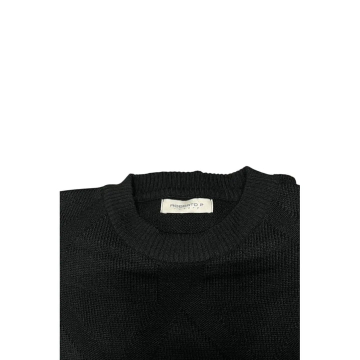 Roberto Pepe Luxury Black Wool Men Sweater