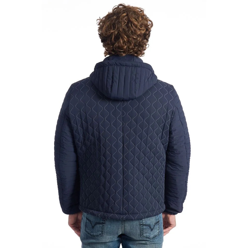 Roberto Pepe Luxury Blue Polyamide Men’s Quilted Jacket
