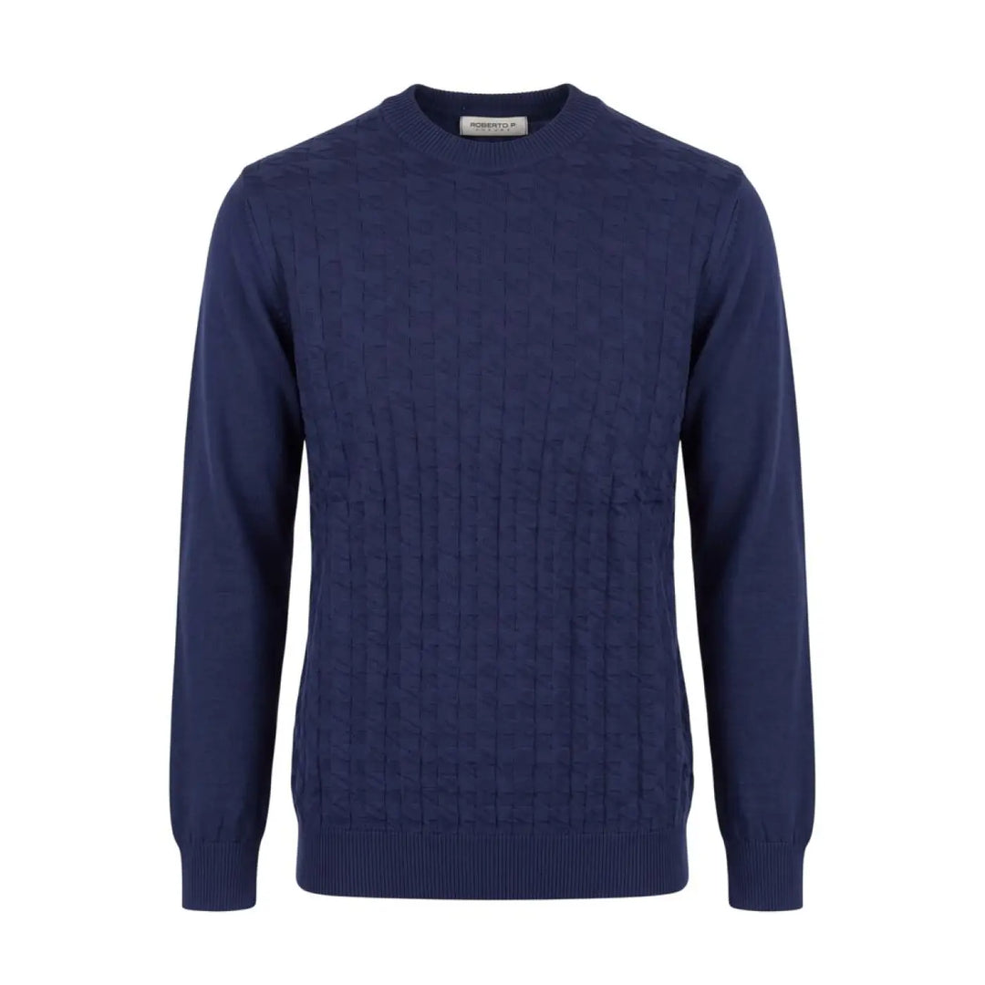Roberto Pepe Luxury Blue Wool Men Sweater