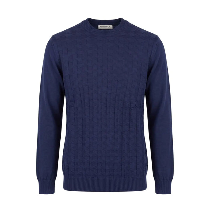 Roberto Pepe Luxury Blue Wool Men Sweater