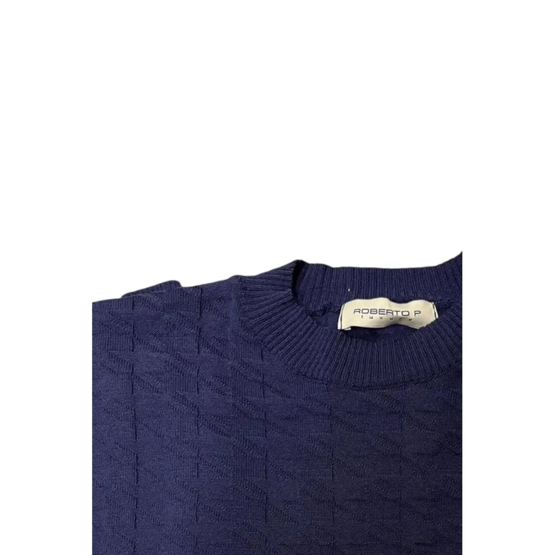 Roberto Pepe Luxury Blue Wool Men Sweater