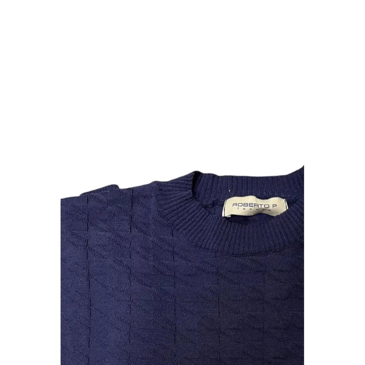 Roberto Pepe Luxury Blue Wool Men Sweater