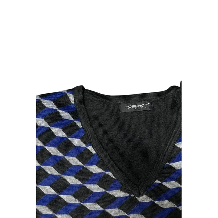 Roberto Pepe Luxury Blue Wool Men’s Sweater