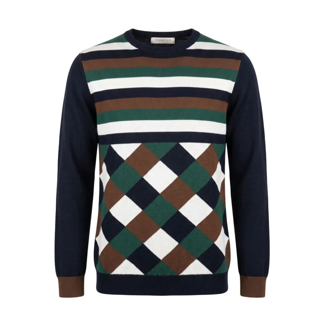 Roberto Pepe Luxury Blue Wool Men’s Sweater