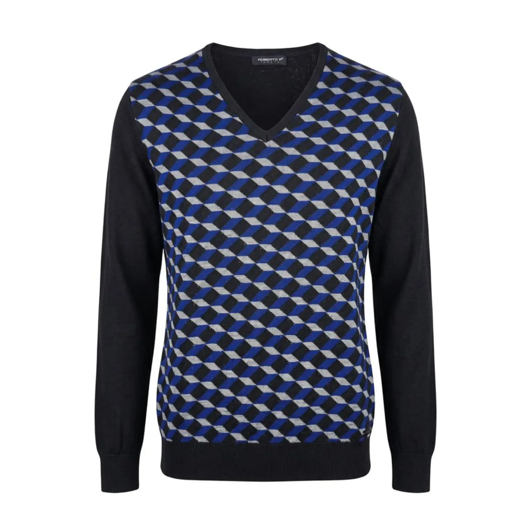 Roberto Pepe Luxury Blue Wool Men’s Sweater