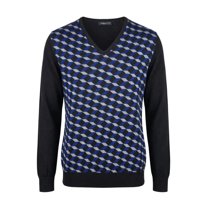 Roberto Pepe Luxury Blue Wool Men’s Sweater