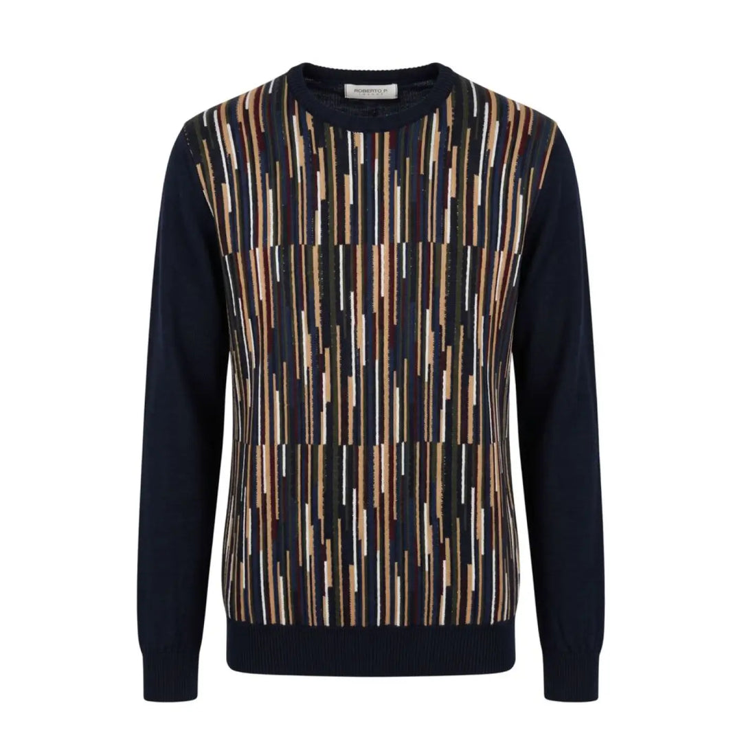 Roberto Pepe Luxury Blue Wool Men’s Sweater