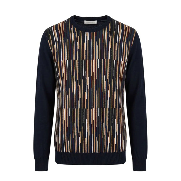 Roberto Pepe Luxury Blue Wool Men’s Sweater