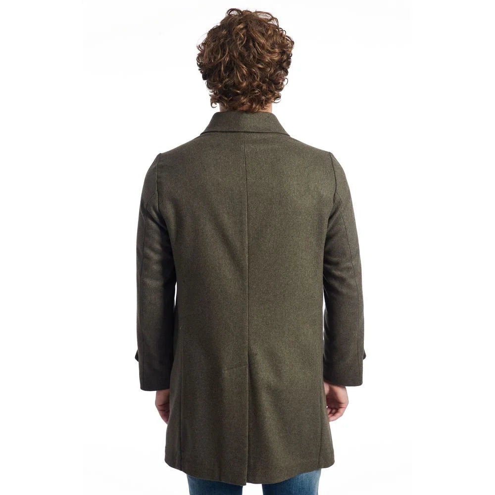 Roberto Pepe Luxury Green Wool Men Jacket
