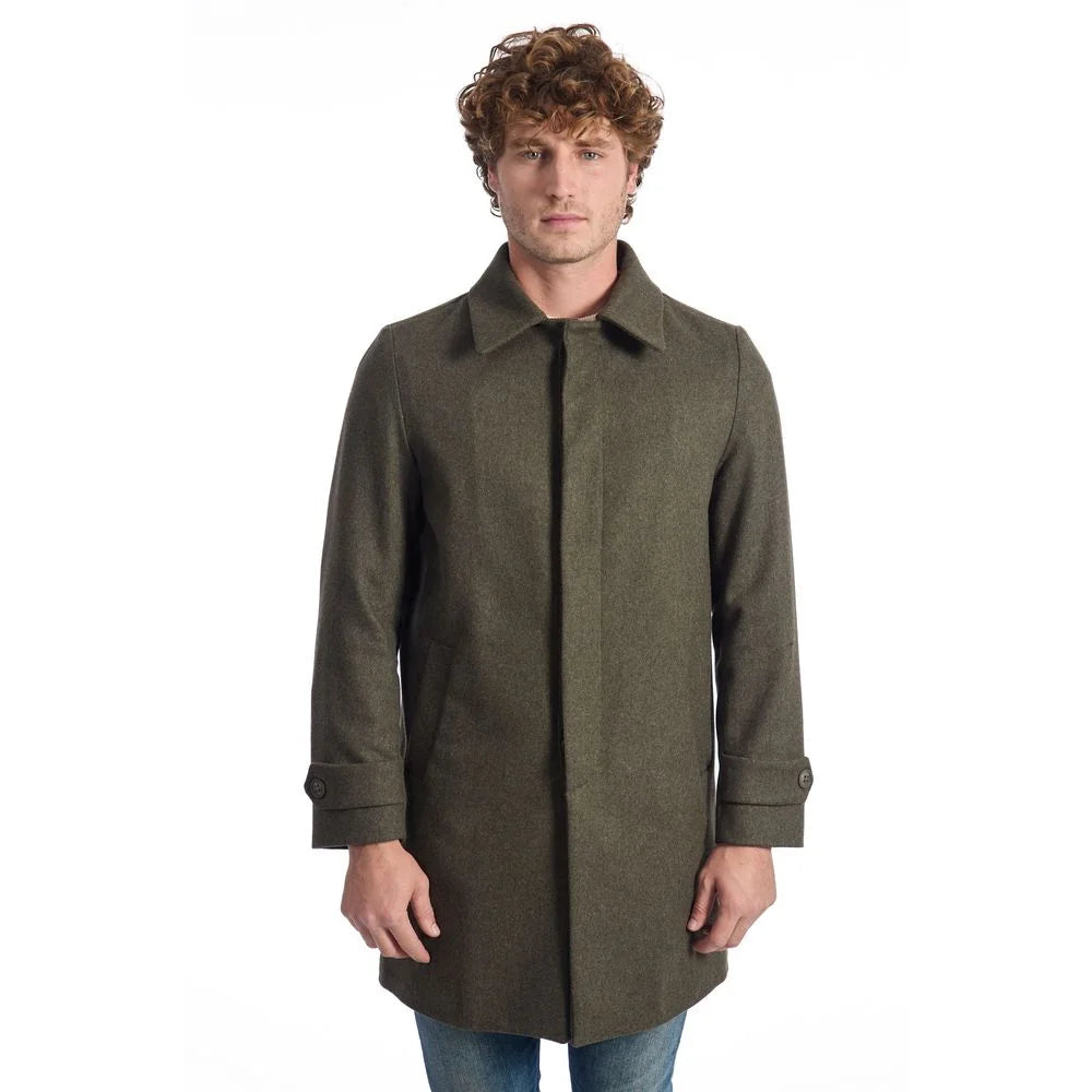 Roberto Pepe Luxury Green Wool Men Jacket
