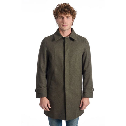 Roberto Pepe Luxury Green Wool Men Jacket