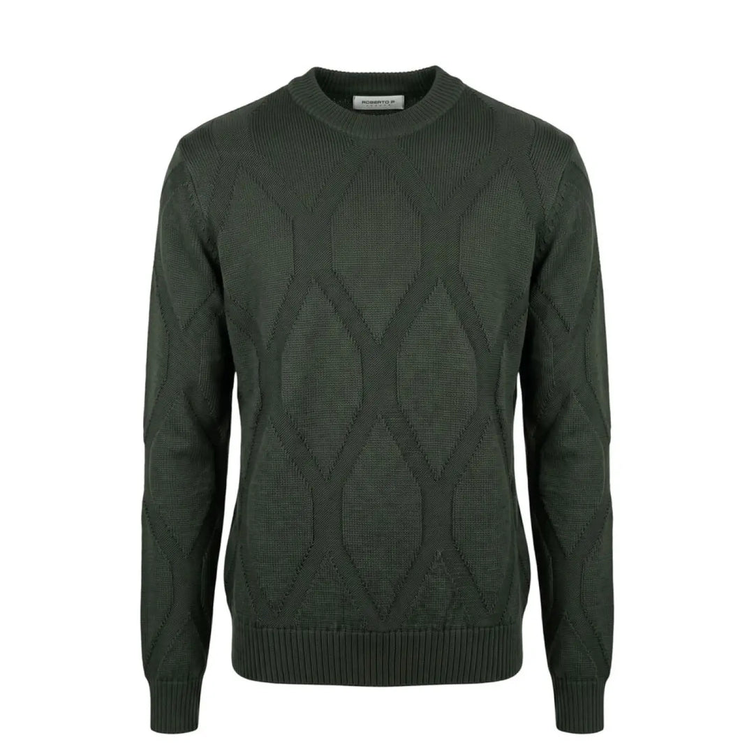 Roberto Pepe Luxury Green Wool Men’s Sweater