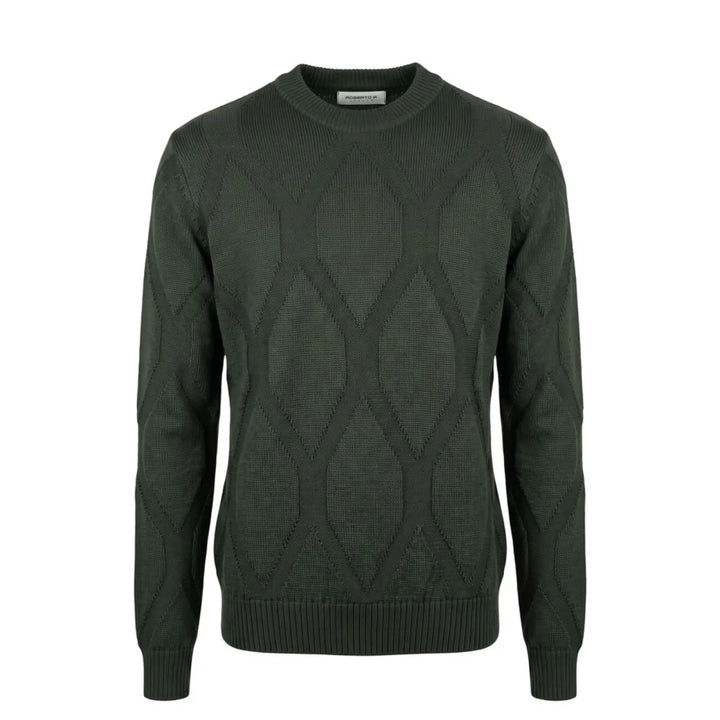 Roberto Pepe Luxury Green Wool Men’s Sweater