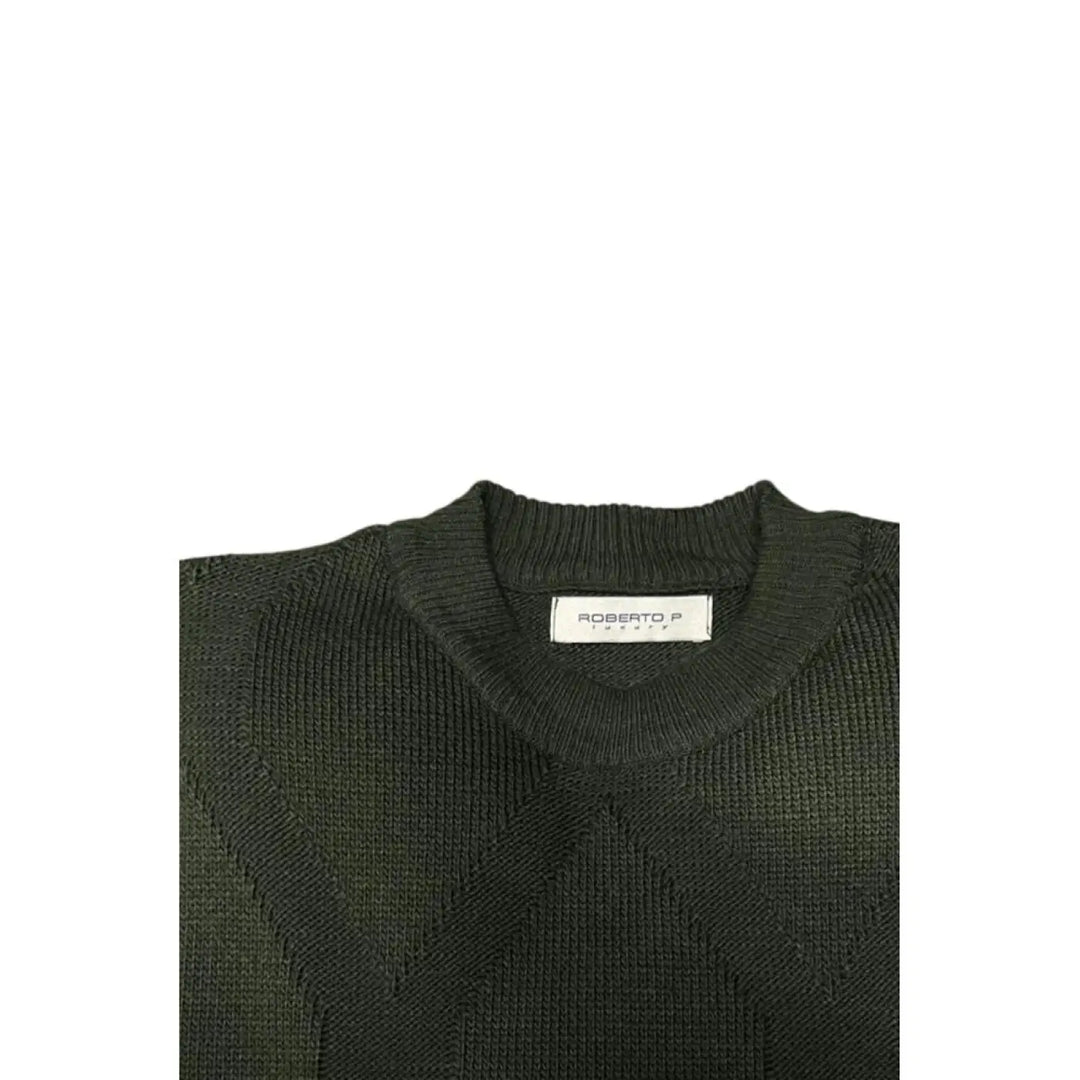 Roberto Pepe Luxury Green Wool Men’s Sweater
