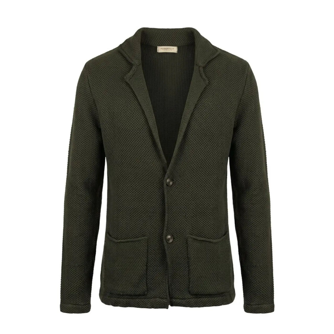 Roberto Pepe Luxury Green Wool Men’s Sweater