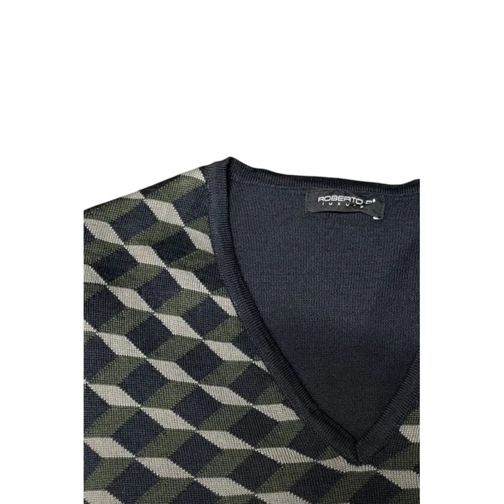 Roberto Pepe Luxury Green Wool Men’s Sweater
