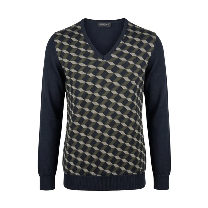 Roberto Pepe Luxury Green Wool Men’s Sweater