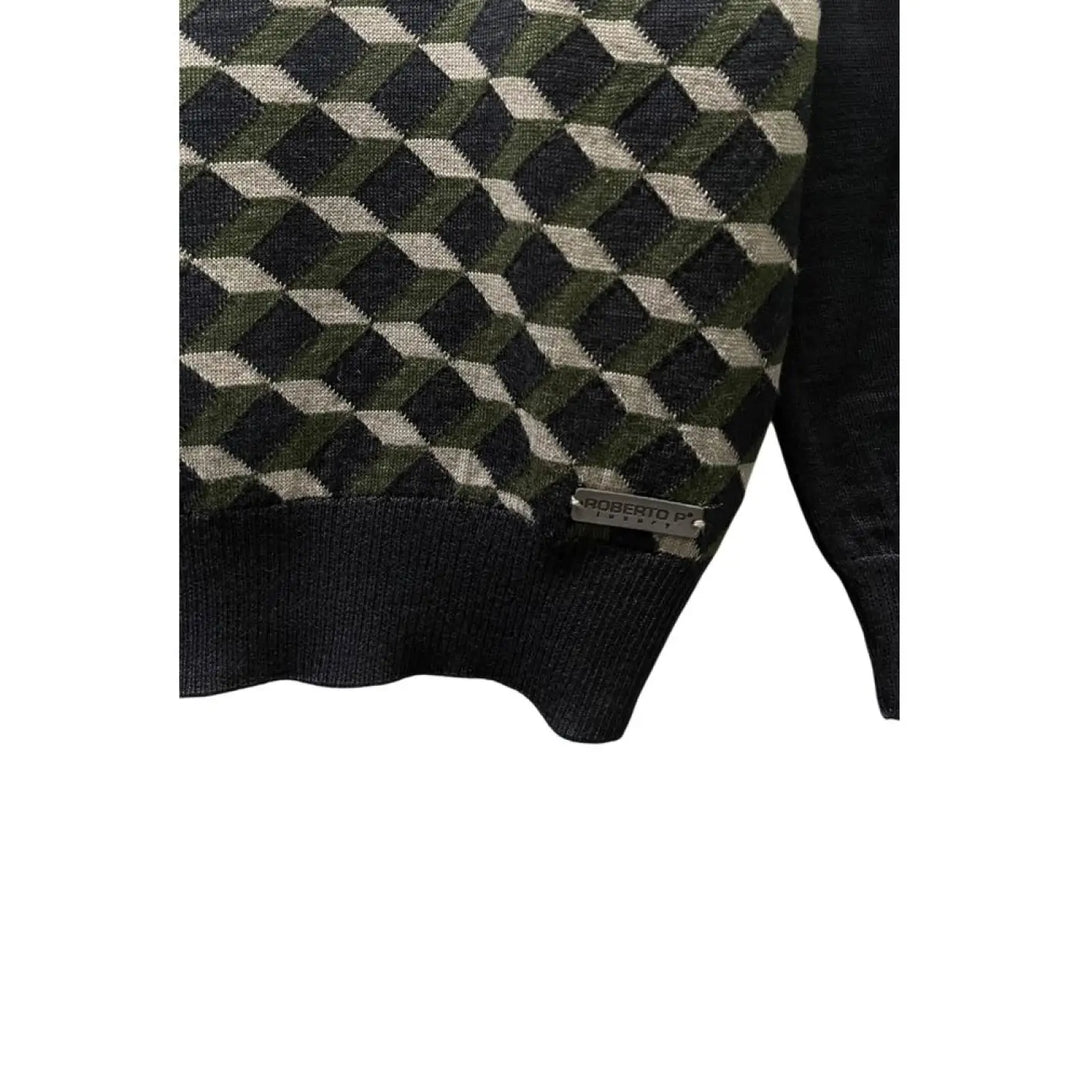 Roberto Pepe Luxury Green Wool Men’s Sweater