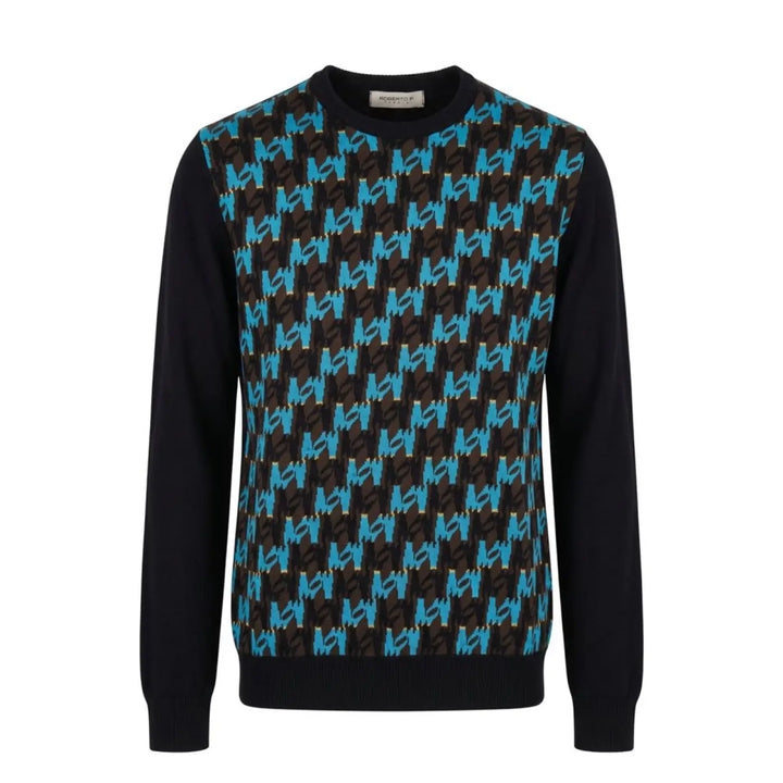 Roberto Pepe Luxury Light Blue Wool Men’s Sweater