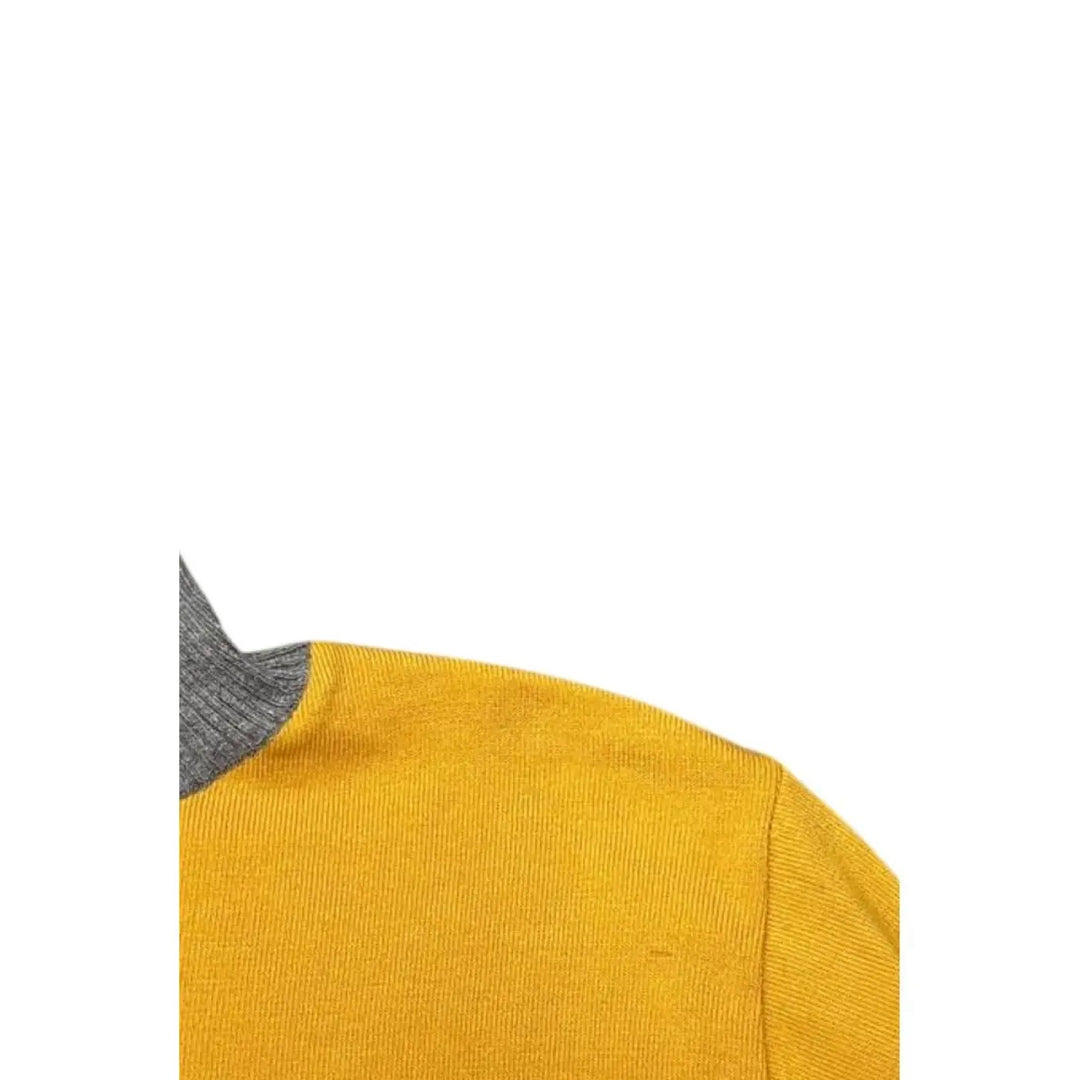 Roberto Pepe Luxury Yellow Wool Men’s Sweater