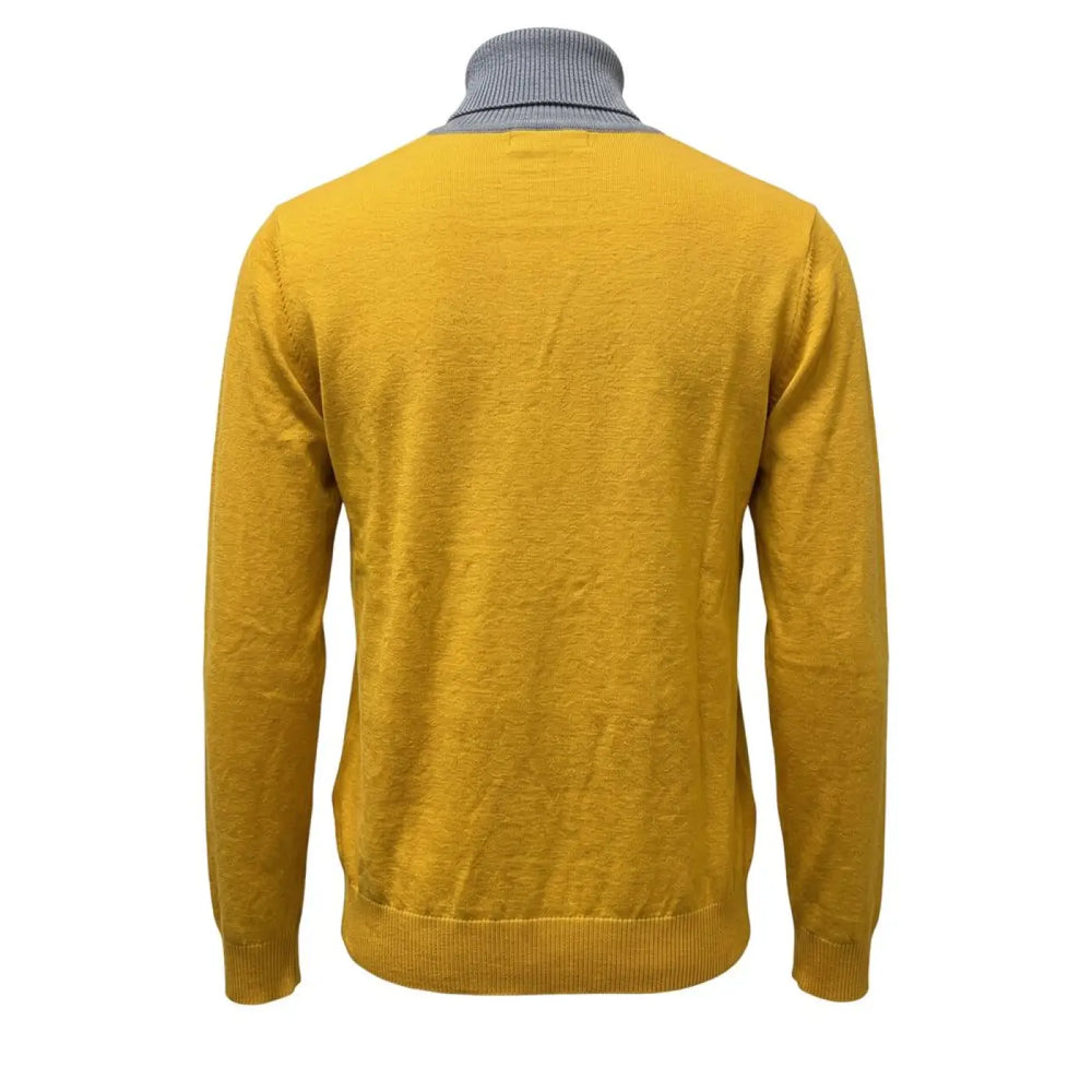 Roberto Pepe Luxury Yellow Wool Men’s Sweater
