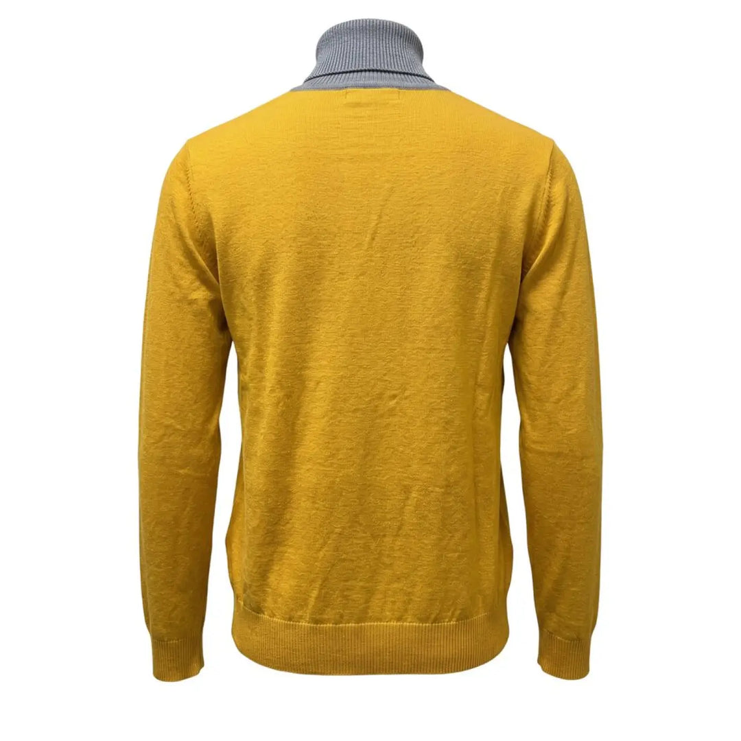 Roberto Pepe Luxury Yellow Wool Men’s Sweater